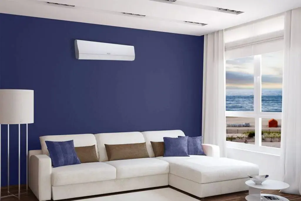Ductless mini split system in home