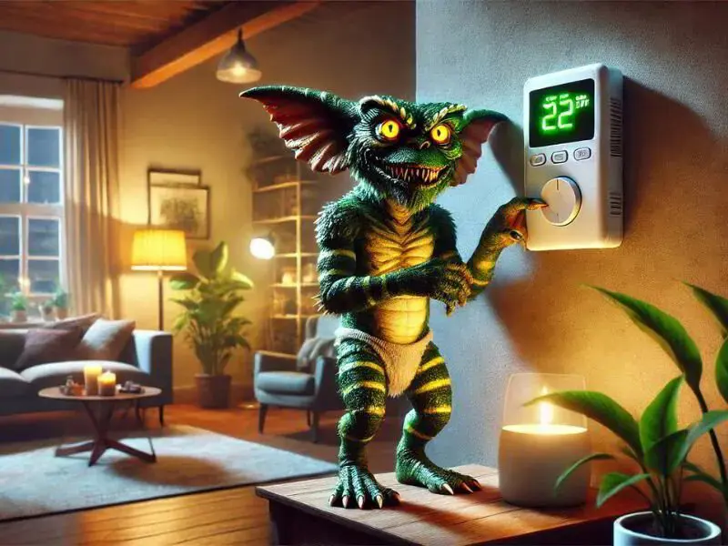Gremlin messing with a homes thermostat