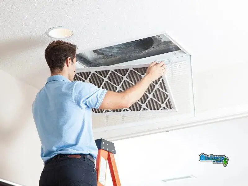 hvac tech changing return air filter